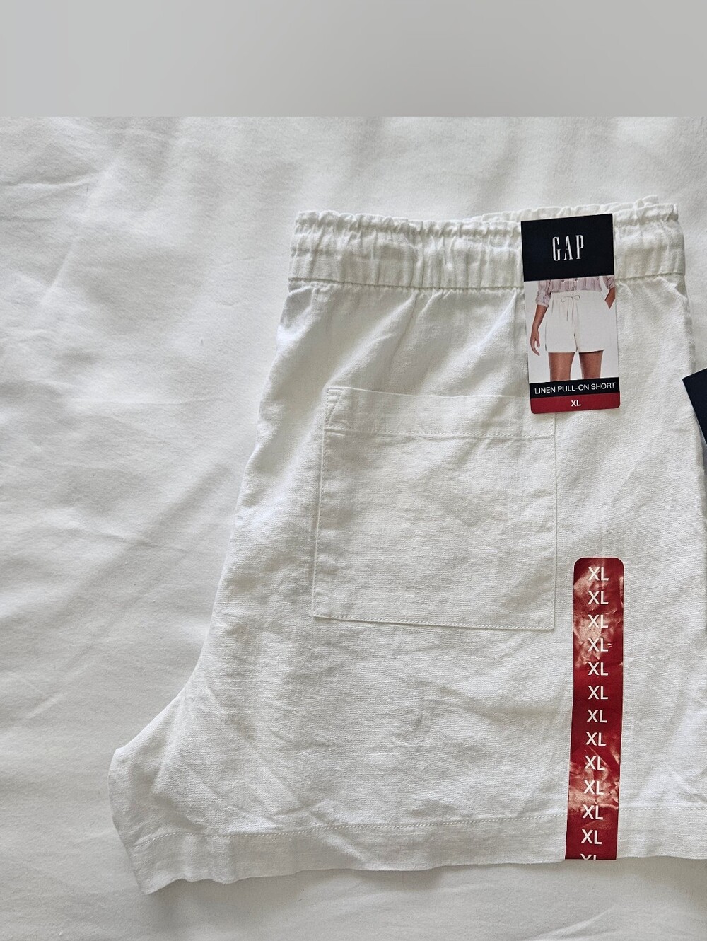 NWT GAP Women's XL White Linen-Blend Pull-On Shorts